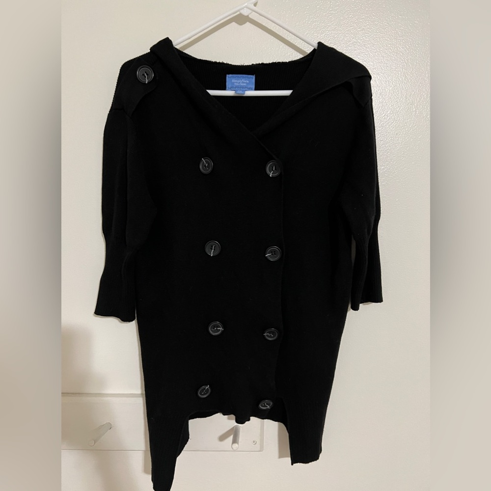 Double Breasted Black Vera Wang Cardigan